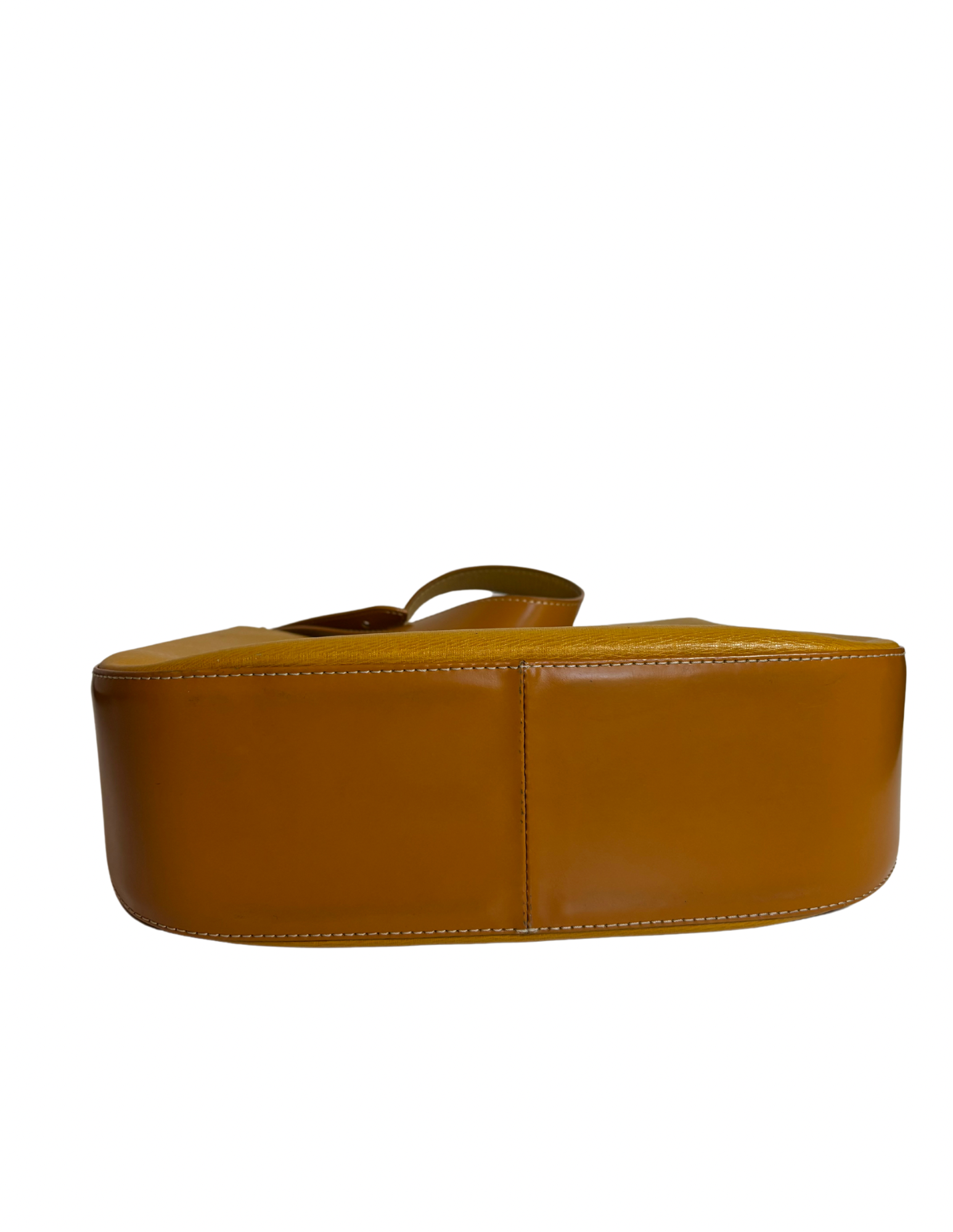 Burberry Pre-owned Yellow Leather Cresent Shaped Shoulder Bag